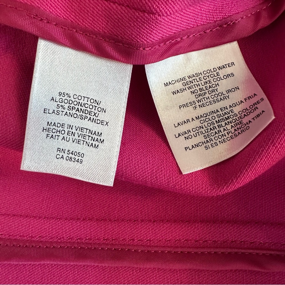 JONES NEW YORK SIGNATURE STRETCH Vibrant Pink Jacket Sz M Stand Collar - Picture 7 of 14